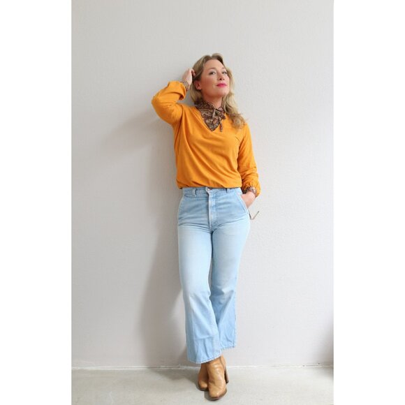 1970's Vintage Deadstock Marigold Blouse ~ Women's Extra Small, Small & Medium - Picture 3 of 8